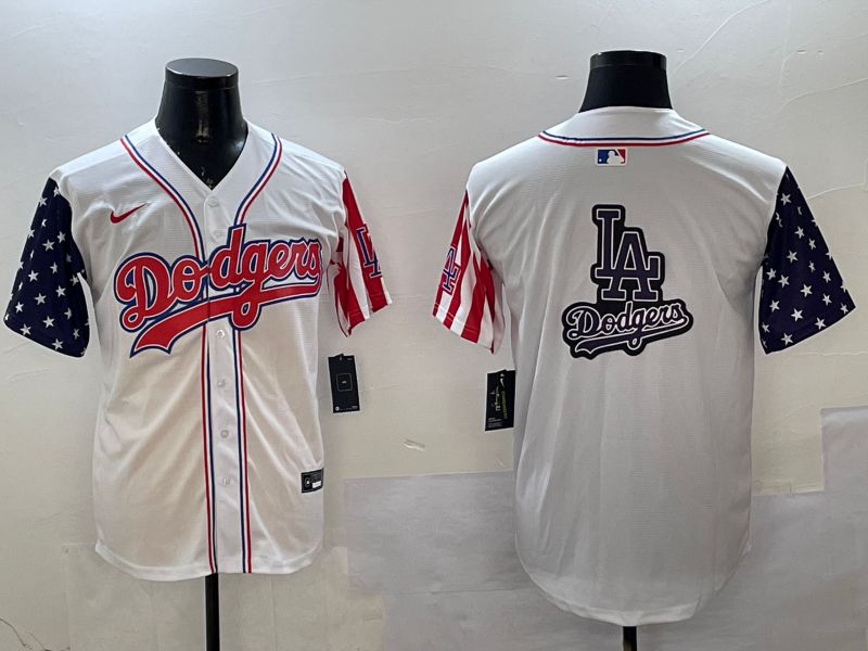 Men Los Angeles Dodgers Blank White a generation of national flags Joint name 2025 Nike MLB Jersey style 19->los angeles dodgers->MLB Jersey